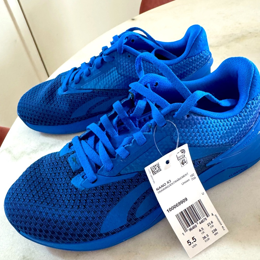 Reebok Nano X3 Electric Colbalt. Unisex. 5.5. Fits like women’s 7. Brand new.